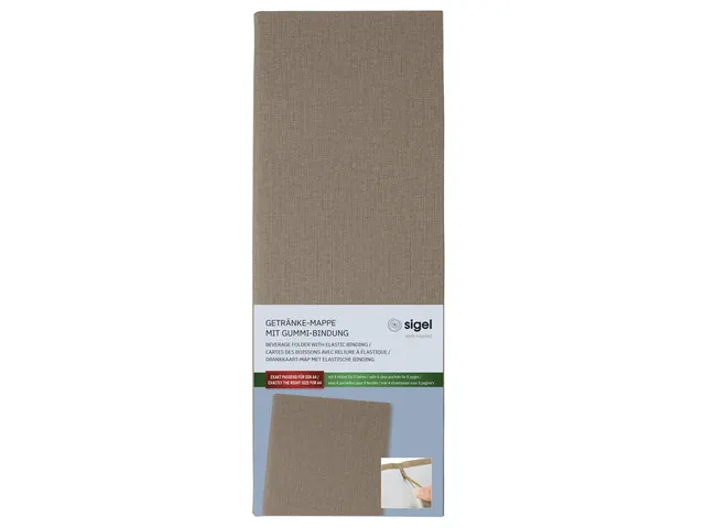 Drankkaart map Sigel 1/2 A4 smal beige voor 8 blad