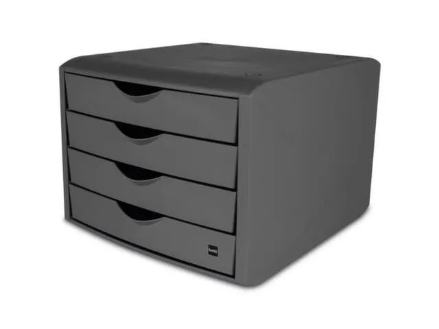 ladeblok,4xDIN A4,HxBxD 215x265x332mm,kunststof,lichtgrijs