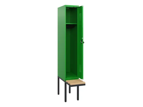 locker met bank,HxBxD 1950x300x815mm,1vak,vak B 300mm,draaigrendel