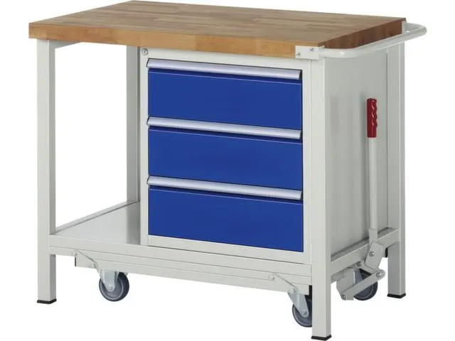 Werkbank 880x1000x700mm Beukenhouten Werkblad 3laden