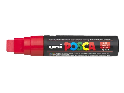 Verfstift Posca PC17K Extra Brede punt 15mm rechthoek rood