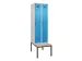 locker met bank,voor scheiding van kleding,HxBxD 2120x600x815mm,2vak