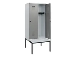 locker met bank,HxBxD 1950x800x815mm,2vak,vak B 400mm,draaigrendel