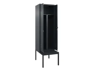PBM-locker met bank,HxBxD 2120x600x815mm,2vak,vak B 300mm,draaigrendel - 2