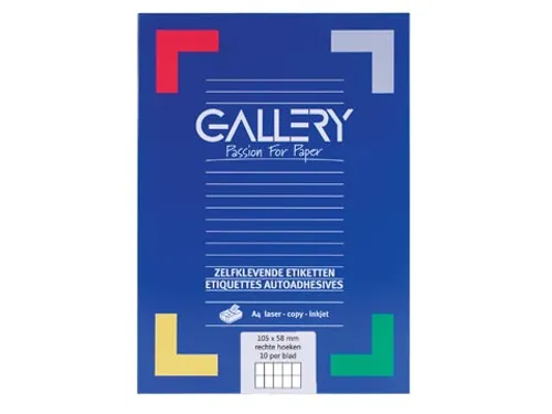 Gallery Witte Etiketten 105x58mm A4 10 per vel