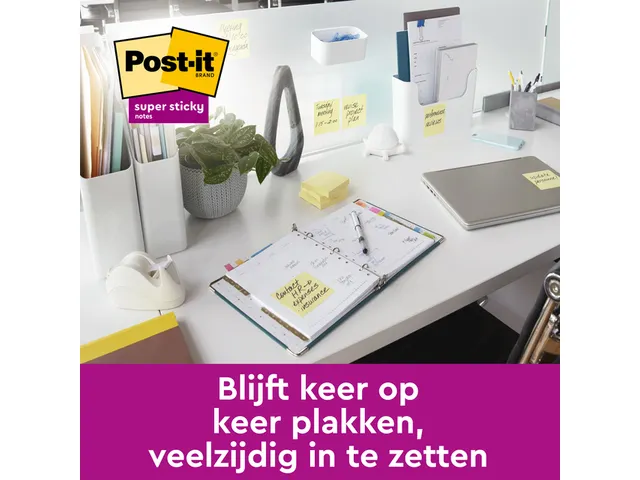 Memoblok Post-it Z-Note S350 Super Sticky 76x127mm geel 12 stuks