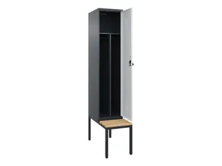 locker met bank,voor scheiding van kleding,HxBxD 2120x400x815mm,1vak - 1