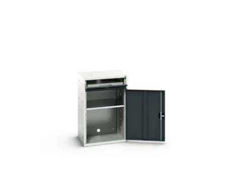pc-kast 1000x650x550mm toetsenbordblad RAL7035 + RAL7016