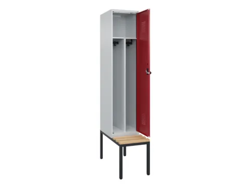 locker met bank,voor scheiding van kleding,HxBxD 2120x400x815mm,1vak