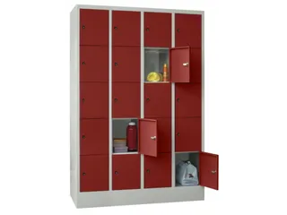 lockerkast,4x5vakken,vak B 300mm,cil.-slot,RAL7035,front RAL3000 - 2