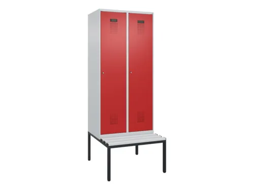 locker met bank,HxBxD 2120x800x815mm,2vak,vak B 400mm,cilinderslot