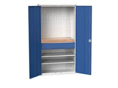 Systeemkast 2000x1050x550mm 2xlegbord 1lade RAL7035+RAL5010