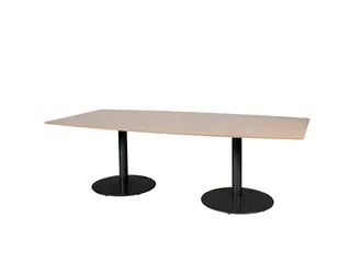 Linesto Vergadertafel Vaste Hoogte 240x120 Ton Havana/Kersen 25mm Zw - 1