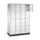 lockerkast,RAL 7035,HxBxD 1950x1220x500mm,4x4vakken,cil.-slot,sokkel