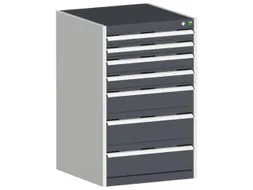ladekast HxBxD 1000x650x650mm 7laden romp RAL7035 front RAL7016