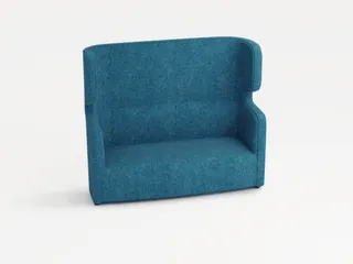 sofa,2-zits,geluidabsorberend,stof blauw,HxBxD 1330x1570x760mm - 1