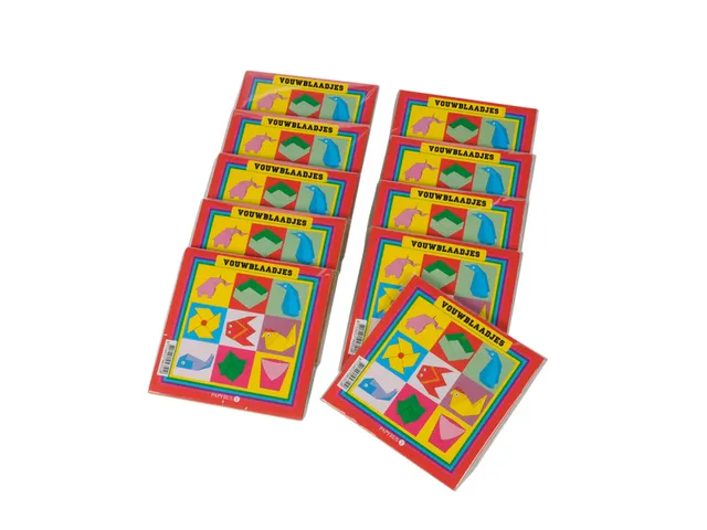 Vouwblaadjes vierkant 16x16cm 65gram assorti 90 vel