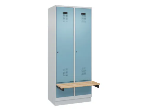 locker met bank,HxBxD 1950x800x815mm,2vak,vak B 400mm,cilinderslot