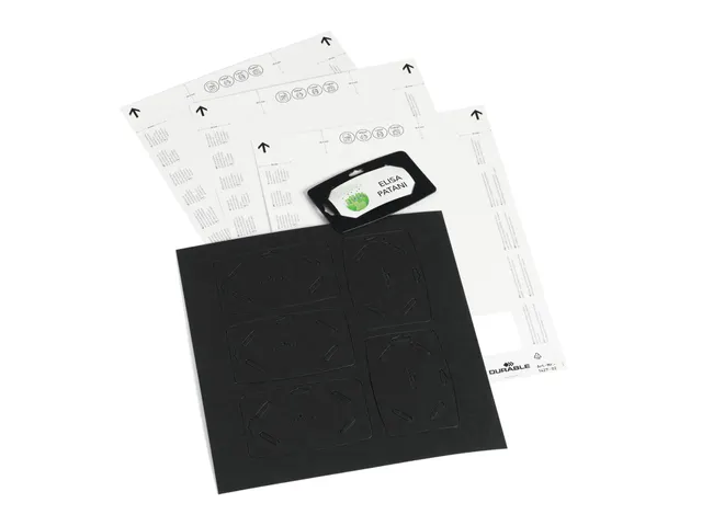 Naambadge 40x75mm Gerecycled Papier Zwart