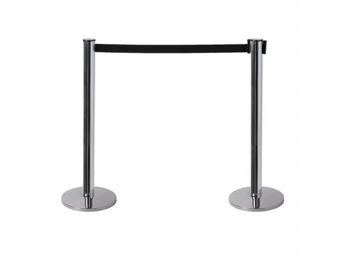 Afzetpaal Flexi Chroom met 2.7 meter Trekband Zwart