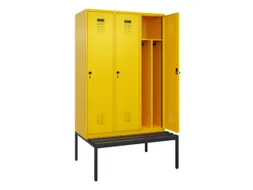 locker met bank,voor scheiding van kleding,HxBxD 2120x1200x815mm,3vak
