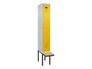 locker met bank,voor scheiding van kleding,HxBxD 2120x300x815mm,1vak - 2