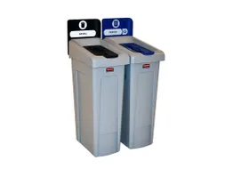 Slim Jim Recyclingstation NL deksel gesloten zwart/papier blauw