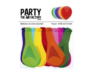 Ballon Haza uni 30cm 10 stuks assorti - 1