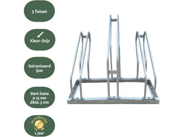 Fietsenrek Zilver 3 Fietsen BS300