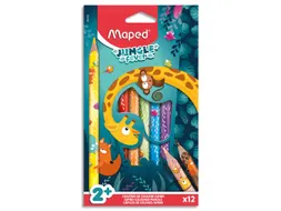 Kleurpotlood Maped Jungle Fever jumbo set à 12 kleuren