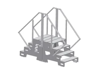 bordestrap,verrijdbaar,bordes H 0,6m,3treden,aluminium - 7