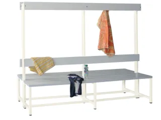 dubbele zitbank,HxLxD 1600x2000x770mm,onderstel RAL9010 - 2