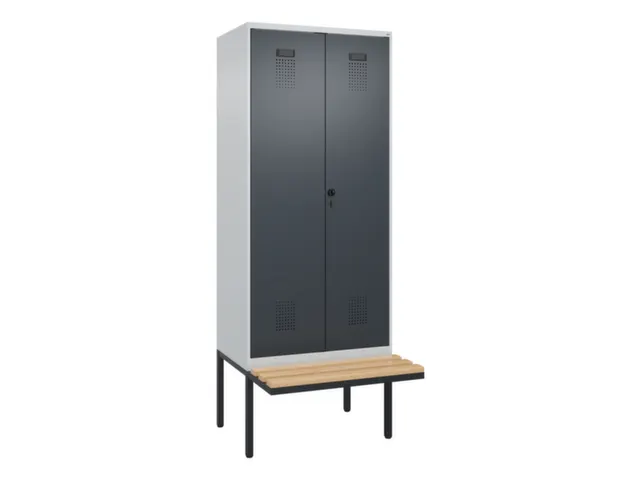 armoire vestiaire avec banc noir et blanc,HxlxP 2120x800x815mm