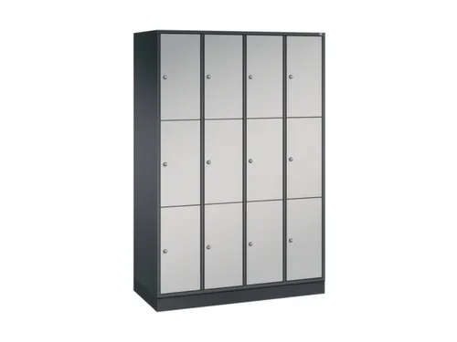 lockerkast,HxBxD 1950x1220x500mm,4x3vakken,cil.-slot,sokkel