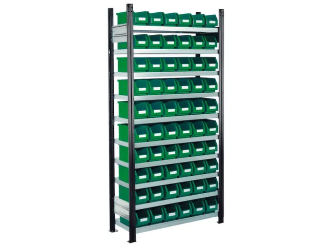 Bakkenstelling 2000x1000x300mm 60bakken PE groen vakl. 125kg eenzijdig