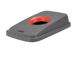Afvalbak Selecto Basic deksel blik Grijs Rood