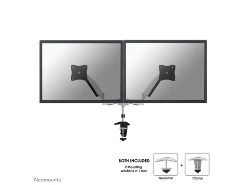 Neomounts FPMA-D950D monitorarm voor 2 schermen (10–27 inch)