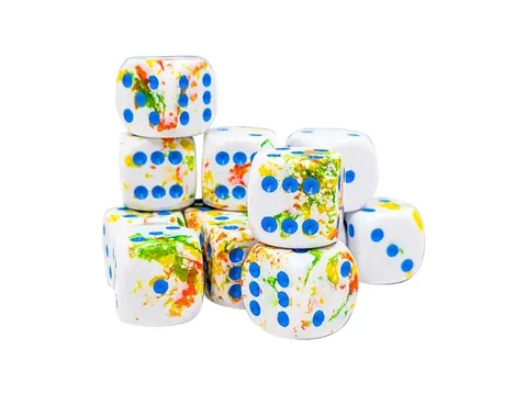 Dobbelsteen Chessex Breezy/blue D6 16mm set à 12 stuks