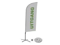 Promotievlag Alu Wind complete set "UITGANG" kruisvoet Zwart