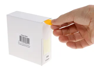Etiketten Op Rol 25mm Fluor Oranje Met Dispenser 500 Stuks - 4