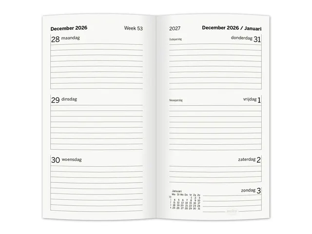 Agenda de poche Multo Hannibal 2027 7 jours/2 pages similicuir bleu