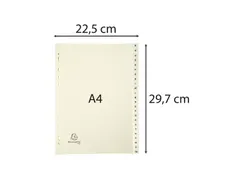 Tabbladen karton 155 g 24 tabs A-Z ivoor