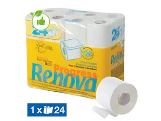 Renova Progress toiletpapier 2-laags 140 vel 24 rollen - 1