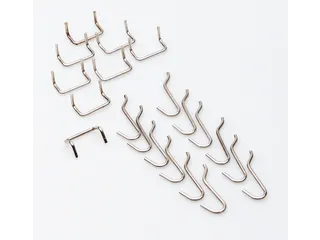Houderassortiment,V. Perfoplaat,2Haakuitvoeringen,20-Delig,Verchroomd - 1