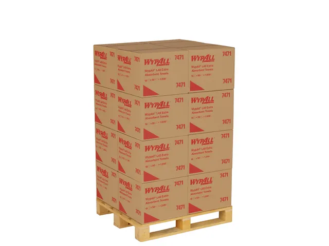 Poetsdoek WypAll L40 1-laags 304x317mm 18x56stuks wit 7471 Pallet