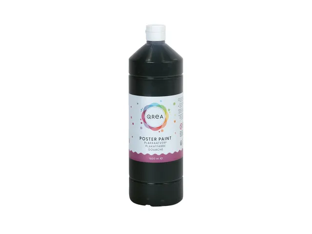 Plakkaatverf Qrea zwart 1000ml