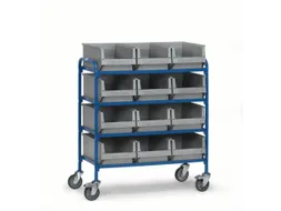 bijzetwagen,draagverm. 250kg,4etage(s),open,laadvl. LxB 940x470mm
