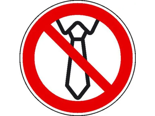 verbodsbord,Verboden te bedienen met stropdas,PVC,Ø 100mm