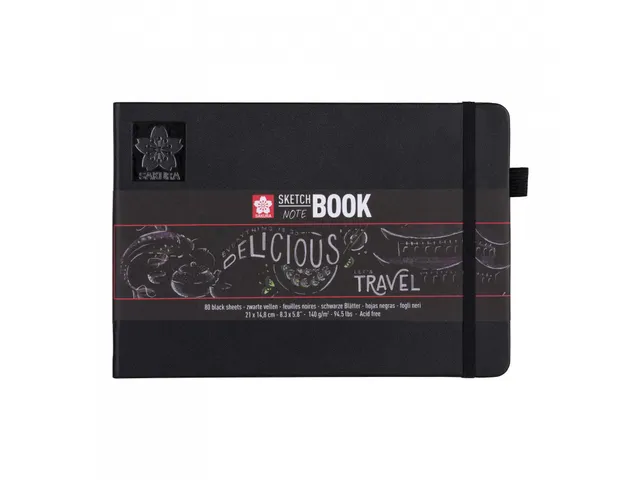 Schetsboek Sakura 80 zwarte vellen 140gr 210x148mm zwart