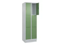 lockerkast,HxBxD 1950x600x500mm,2x3vakken,vak B 300mm,cil.-slot,sokkel